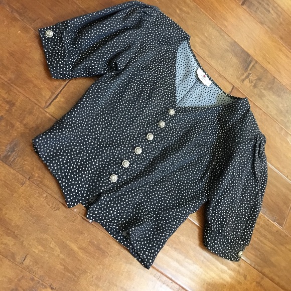 Designer Emanuel UNGARO Italy 38 4 Black Silver Button Jacket Top Skirt Set - Picture 6 of 8